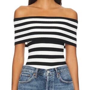 ALL THE WAYS Florence Top in Black & White, Size S